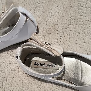 Rachel Kids White Dress Shoes with Bow